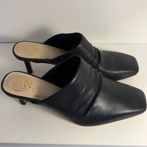 Vince Camuto Black Leather Mules